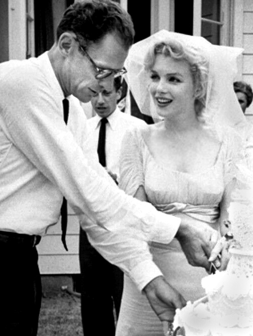 Monroe and Arthur Miller at their wedding, June 1956