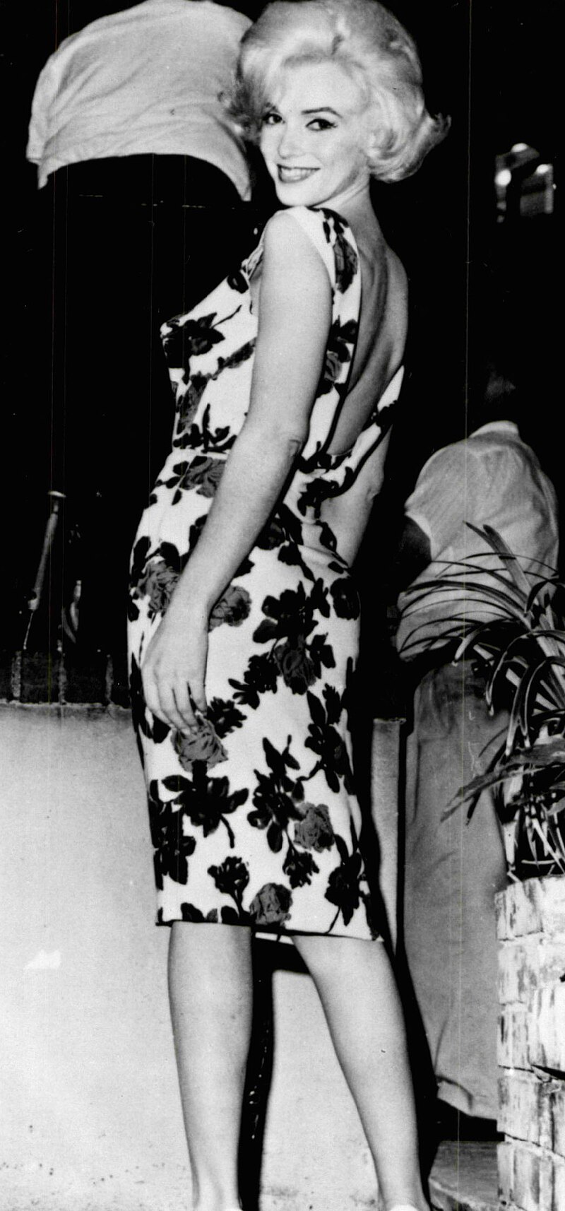 Monroe on the set of Something's Got to Give in May 1962. She was absent for most of the production due to illness and was fired by Fox in June 1962, two months before her death.